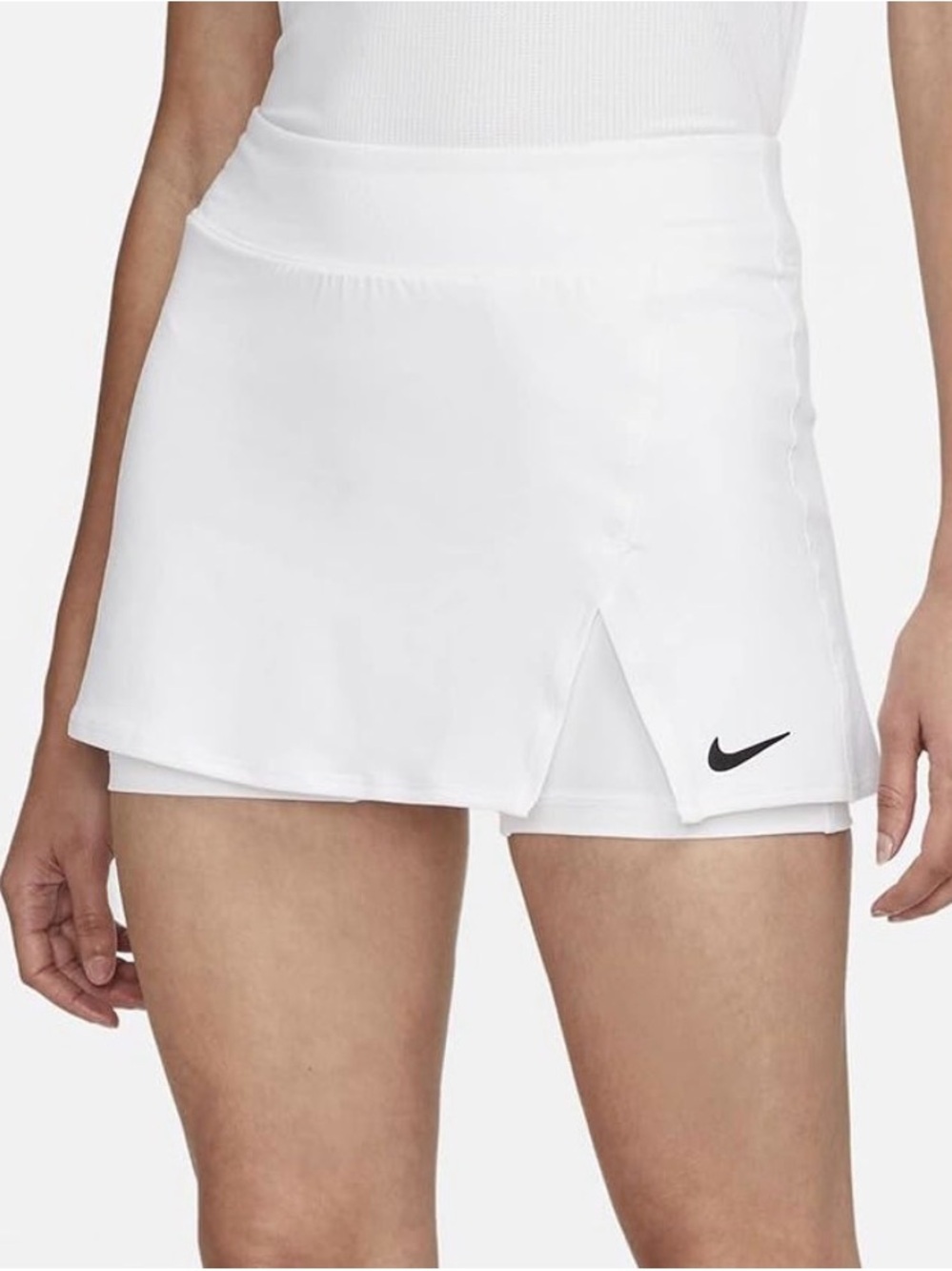 Nike White Women's Tennis Skort with Black Swoosh